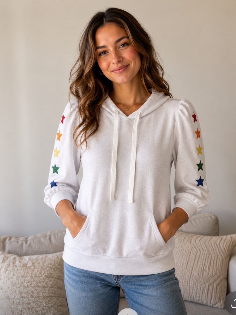 Chaser Hoodie With puff 3/4 sleeve Small